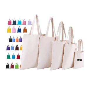 Natural Cotton Canvas Tote Bag Multiple Sizes – Eco Friendly Reusable Shopping Bag with Padded Handle for Bulk Order